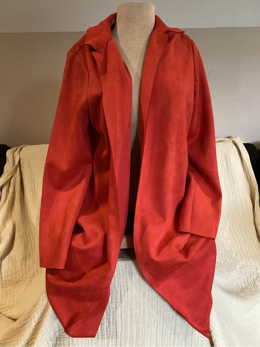 Philosophy Open-Front Draped Blazer in Red